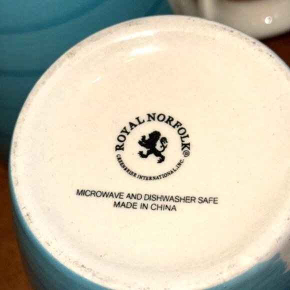 Set Of 3 Royal Norfolk Blue Gradient Ceramic Coffee Mugs - Picture 4 of 6